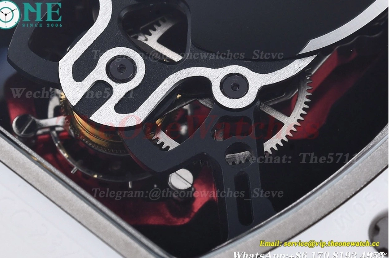 Strap Real YSF RM52-01 On Rubber White Cer RU Tourbillon 0217